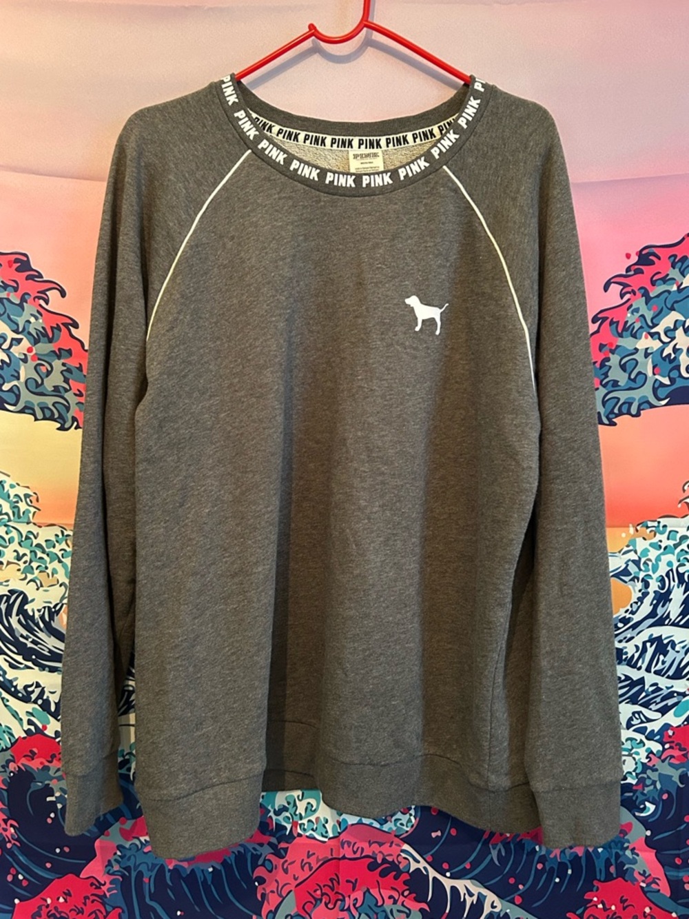 PINK Victoria’s Secret Grey Sweatshirt with Dog Logo